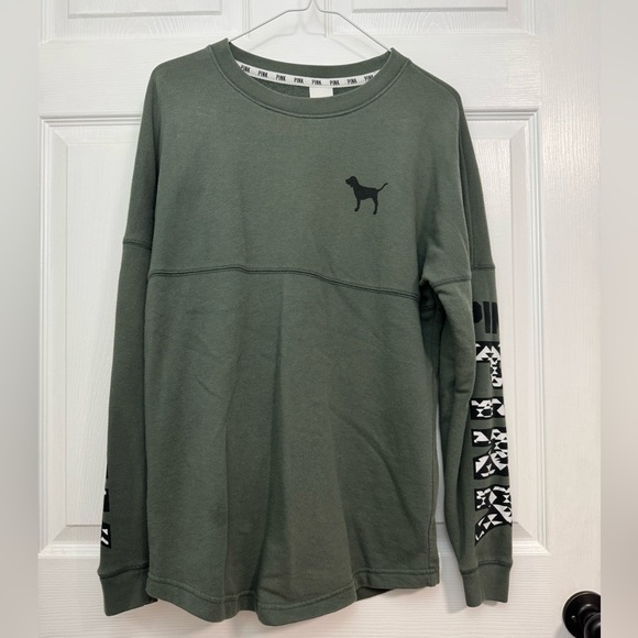 Victoria's Secret Tops - Victoria's Secret PINK Green Sweatshirt